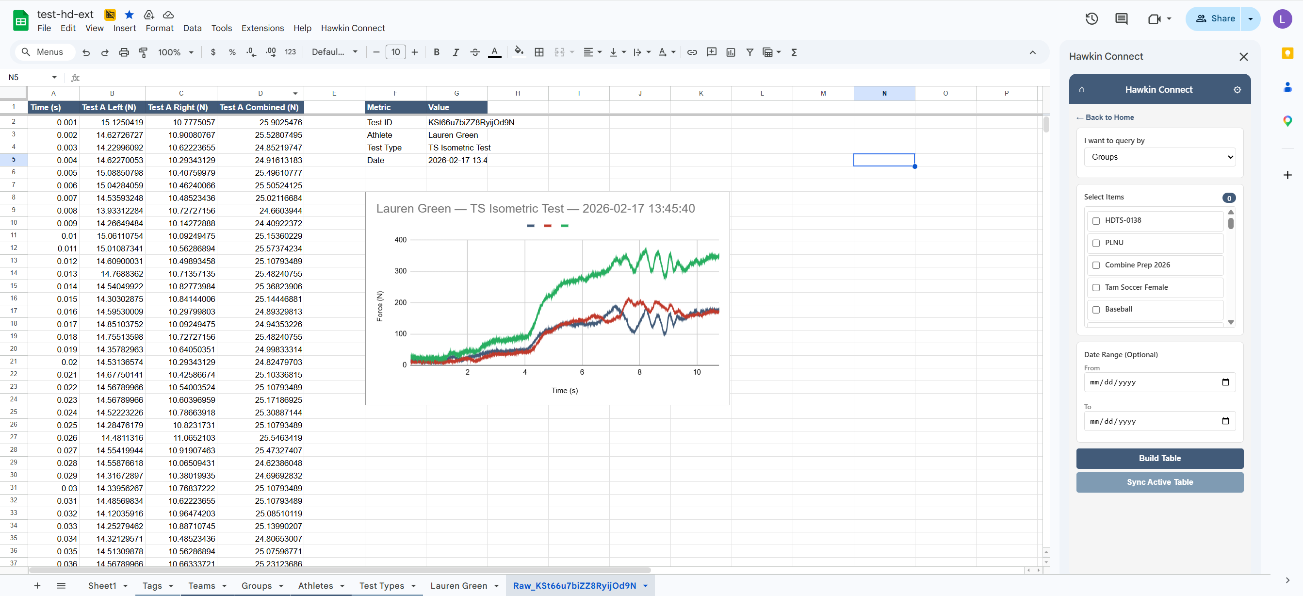 Hawkin Connect for Google Sheets